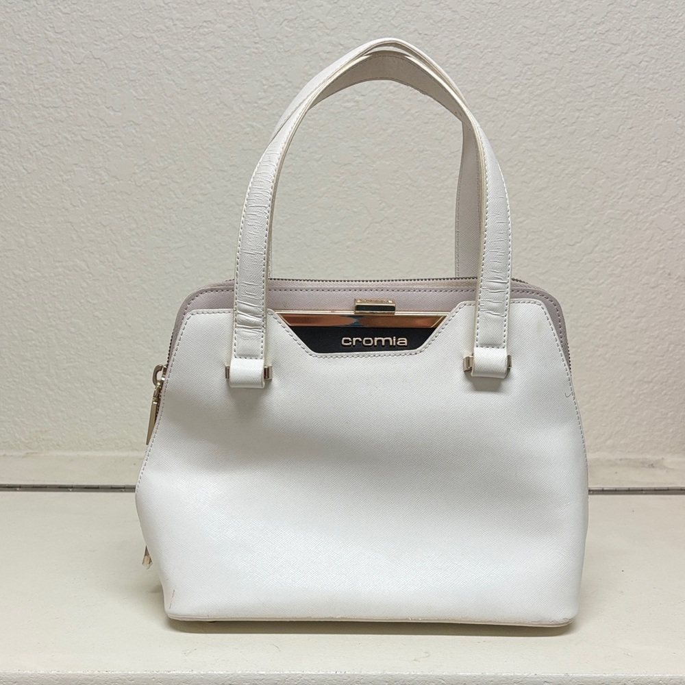 Cromia Elegant White Women's Satchel
